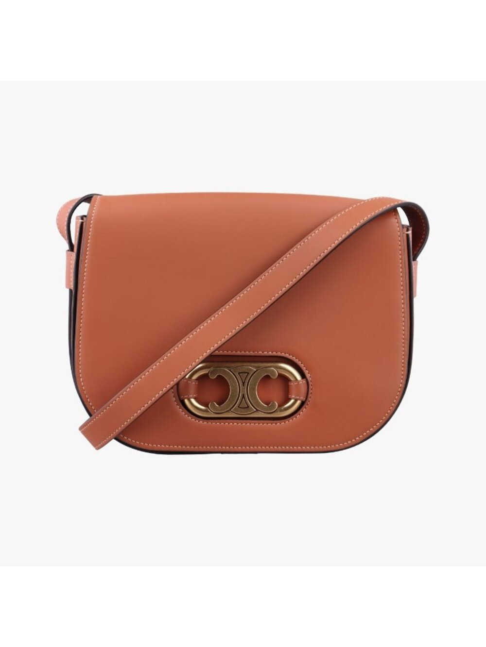 Celine Triomphe Maillon Brown Leather